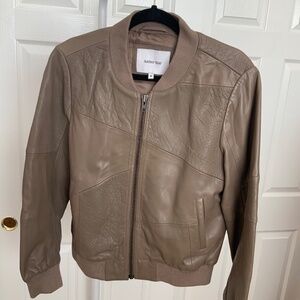 Amber Star Lamb Leather Bomber Jacket